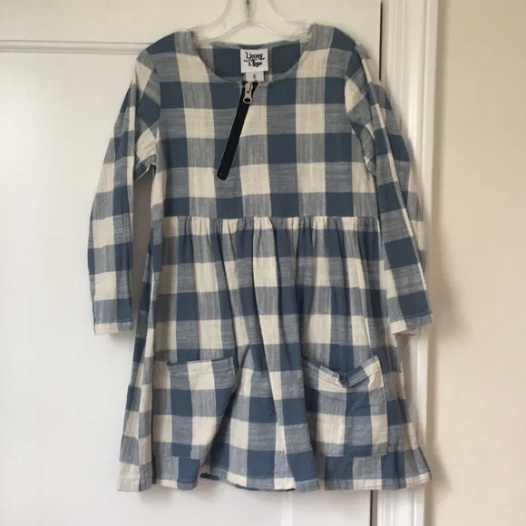 chinese dress ladies Checkered Linen Dress – Lolini main image 0